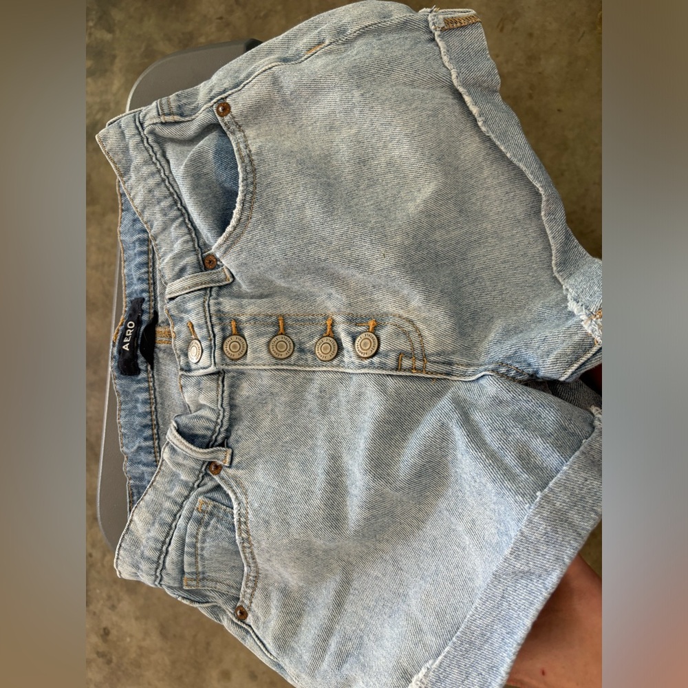 Aero jeans shorts rolled hem